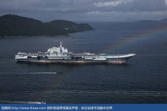 The ship pictured in April 2011 was a rusting hulk when it was sold to the country in the 1990s. It has now sailed into Hong Kong as China's first aircraft carrier