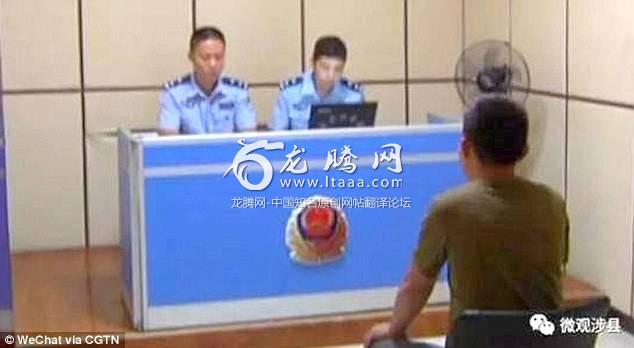 The man was detained by police officers for his post on Chinese social media