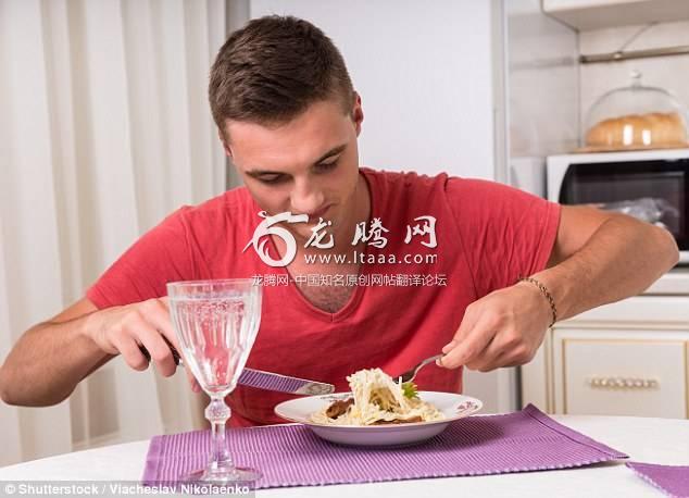 Experts analyzed how much people ate alone and compared it to their health. They found that men increased their risk of developing a metabolic syndrome such as high blood pressure or prediabetes if they ate alone for two meals per day (file photo)