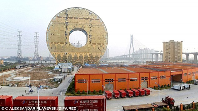 A little out there: The golden circle building is located in Guangzhou, south China's Guangdong province 