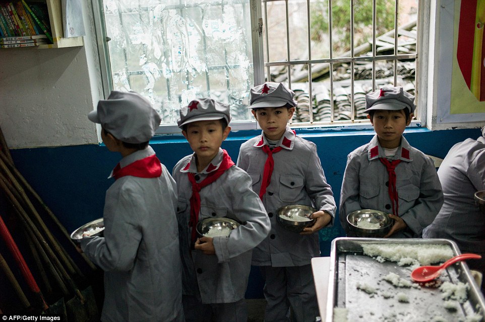 The children must then sit and eat their meals in silence before returning to afternoon classes