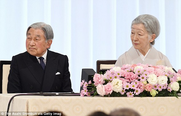 Emperor Akihito (left with Empress Michiko at the centenary reception of the foundation of the America-Japan Society in Tokyo in April this year) has won plaudits for seizing upon the constitutionally-prescribed role of national symbol