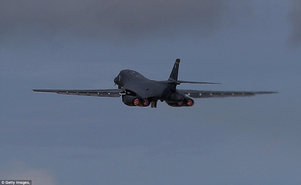 Guam home to about 7000 American troops and 160000 residents. Pictured Air Force Rockwell B-1 Lancer