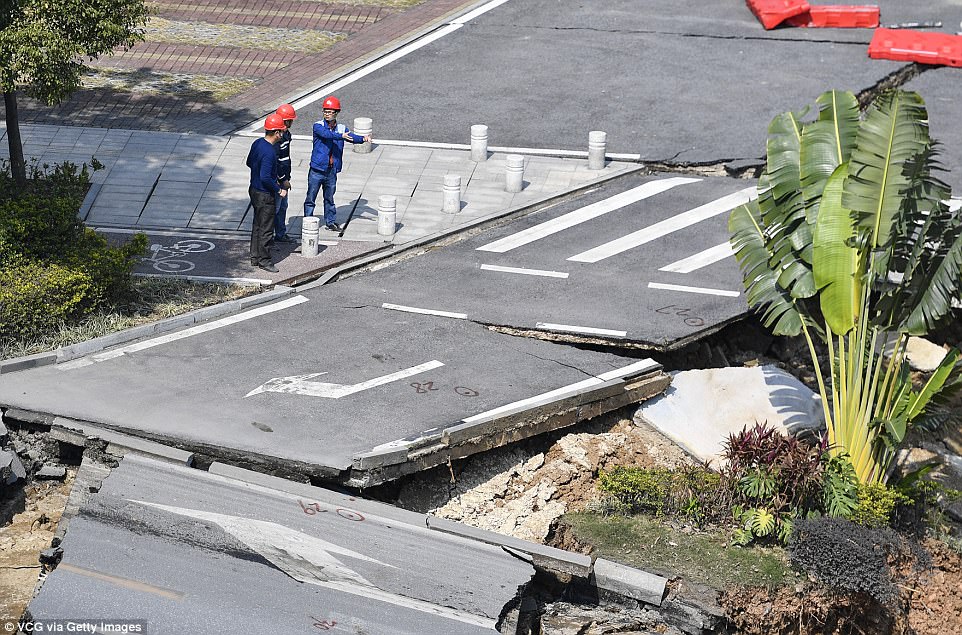 Nine people were rescued from the underground construction site and hospitalised. Their condition is reportedly stable