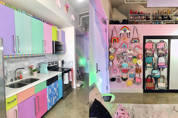 少女心炸裂！好想拥有这间梦幻的“彩虹屋”（组图）