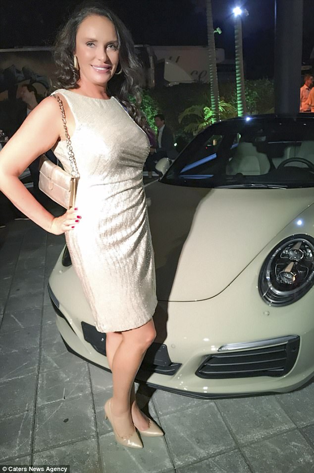 Emma Rogers 45 from Miami (pictured in front of a Porsche while in New York) goes on lavish dates around the world after joining dating website MissTravel