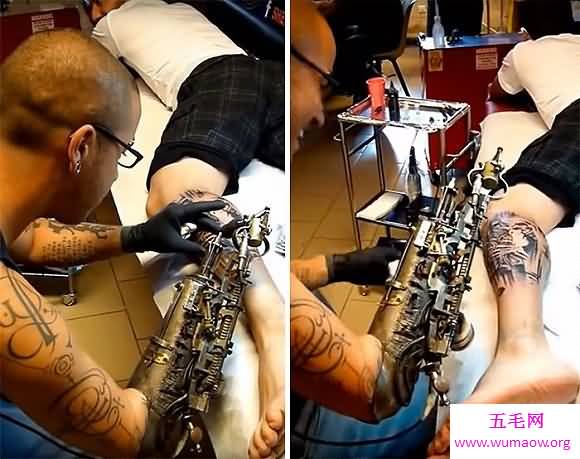 世界上首支假肢纹身枪臂，纹身师享受灵肉合一的快感