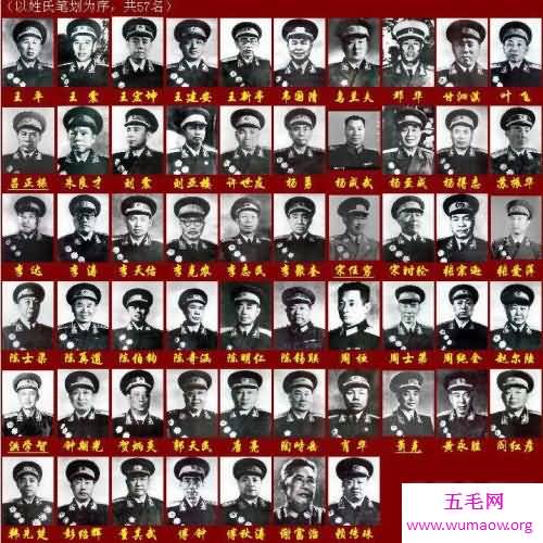 开国上将名单 看了之后会令人心生敬佩