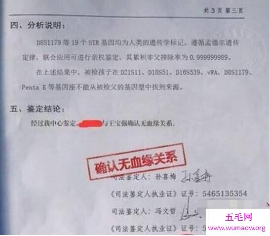 网传王宝强亲子鉴定结果，报告漏洞百出纯属谣言