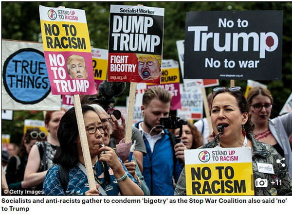 特朗普访英 英国民众为他办了一场“反特嘉年华”