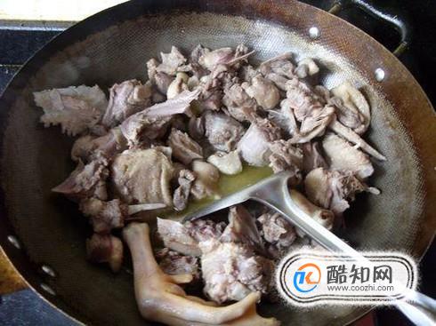 农家香菜炒鹅肉的做法