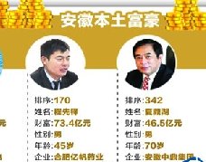 安徽富豪排行榜2014 美亚光电田明居首