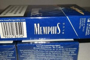 MEMPHIS(孟菲斯)烟价格表图,英国孟菲斯香烟价格排行榜(1种)