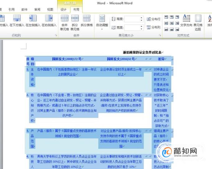 Word2010中自动调整表格大小的设置方法