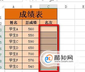 Excel怎么给成绩单排名